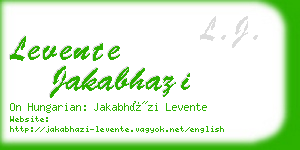 levente jakabhazi business card